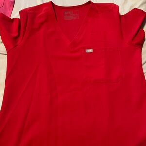 Figs dark red one pocket scrub top!